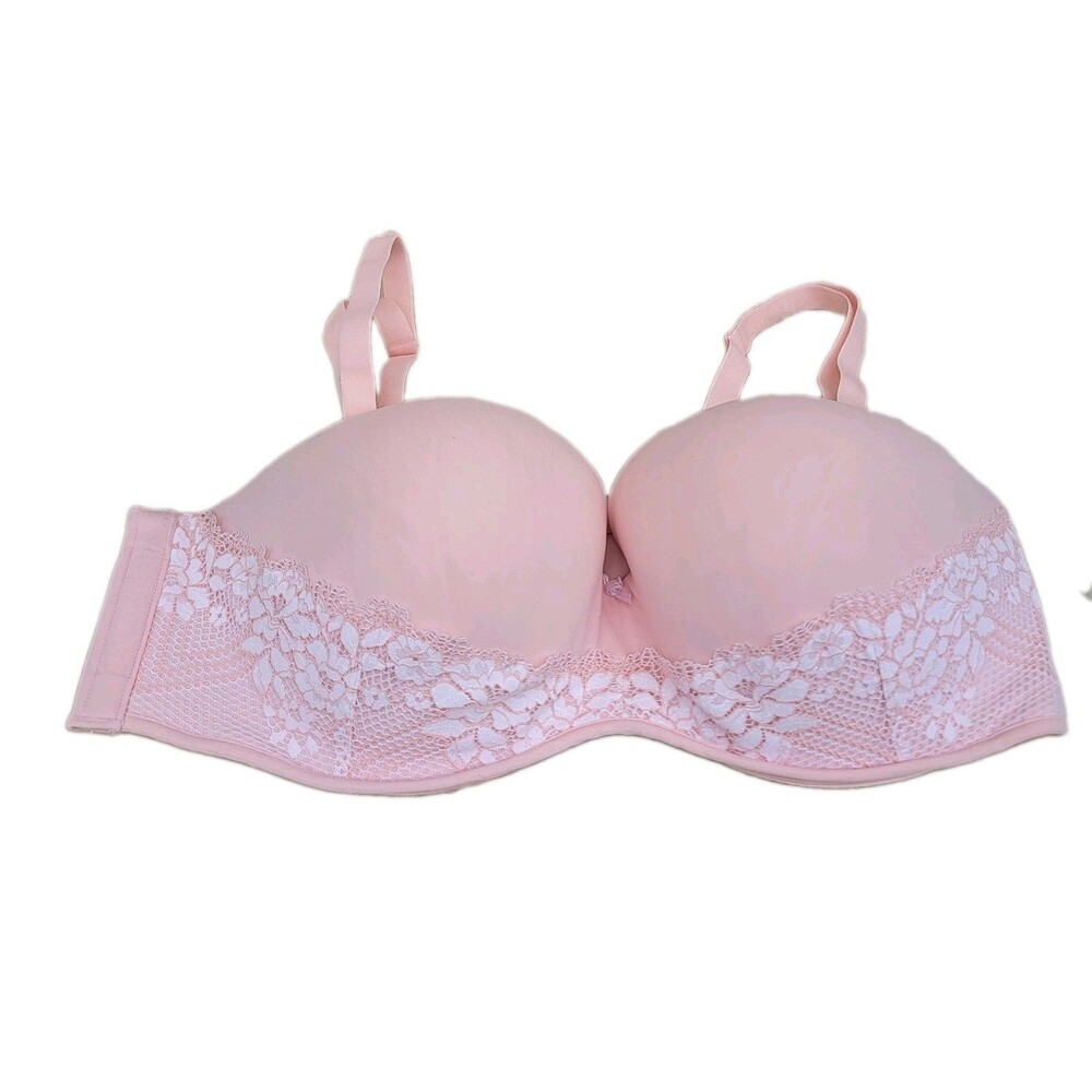 Cacique boost multi way strapless bra sz 46DD Pink